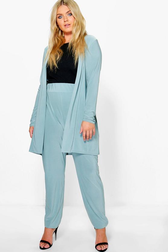 Plus Lilly Slinky Duster + Tapered Trouser Co-ord